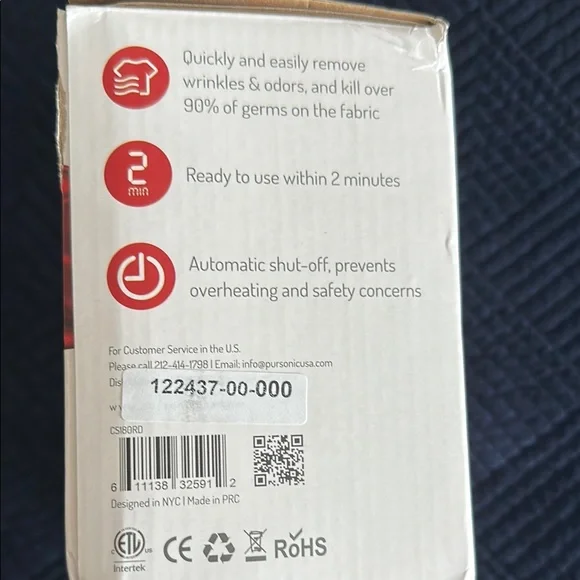 Red Portable Fabric Steamer - Picture 3 of 3